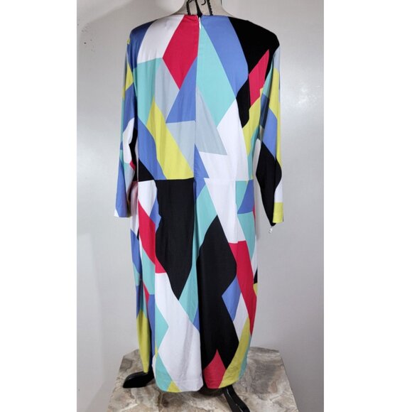 Tahari Arthur S. Levine Multi-Color Geometric Print Dress, Womens Size 18W - Picture 4 of 8